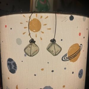 real glass cube earrings !